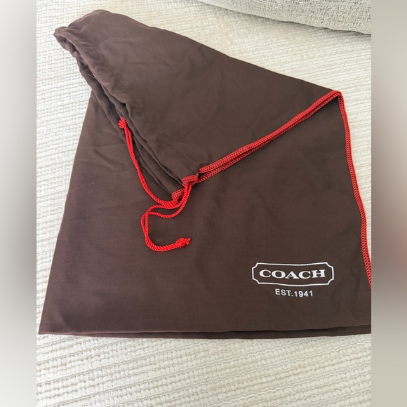 Coach Handbags - Coach Vintage Brown Dust Bag with Red Accents 23x19.5 EUC